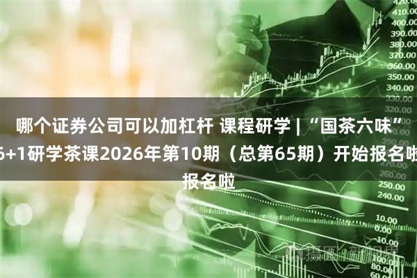 哪个证券公司可以加杠杆 课程研学 | “国茶六味”6+1研学茶课2026年第10期（总第65期）开始报名啦
